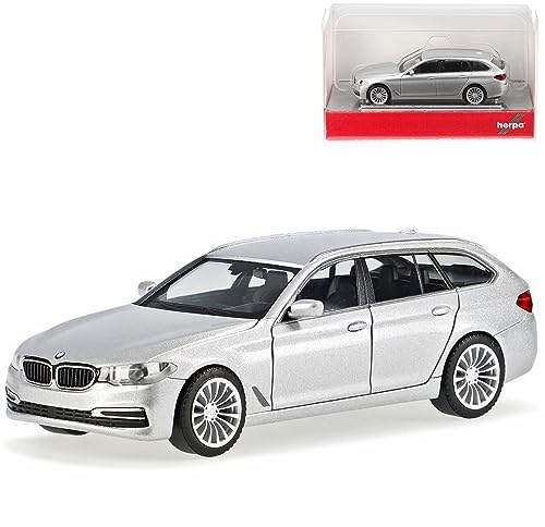 B*M*W 5er G31 Touring Kombi Silber 2017-2023 H0 1/87 Herpa Modell Auto mit individiuellem Wunschkennzeichen