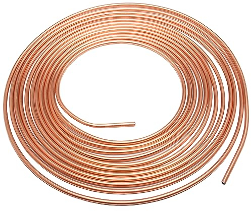 MOCNT 4,75mm Tubo de Freno de Cobre para Auto 3/16 Kit de Línea de Freno Manguera de Freno Recubierta de Cobre Reemplazo Automóvil Tubería de Freno Aceite Combustible 7,6m
