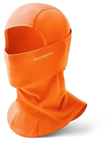ROCKBROS Sturmhaube Herbst/Winter Thermo Balaclava für Outdoorsports Radfahren Skifahren Snowboard Reflektierend Winddicht Anti-Staub Atmungsaktiv Einheitsgröße für Damen Herren Orange