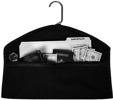 Percha de desviación, impermeable, bolsillo oculto, soporte para documentos secretos, compartimento de seguridad oculto, caja fuerte secreta para guardar dinero, cabe debajo de la ropa colgante con