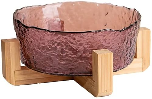 Insalatiera Insalatiera Insalatiera In Vetro Trasparente Modello Martello Verdura Domestica Frutta Insalatiera Insalatiera Di Cristallo Con Supporto In Legno Zuppe E Insalate Ciotole Cucina Moda Tavol