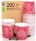 Lot de 200 verres en papier pour café 65 ml Italy Red Verres écologiques biodégradables jetables petits emporte-pièces