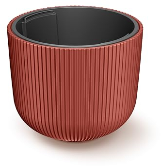 HappyFlower Blumentopf Modell Nr. PRX004 Größe 35 cm Pflanzkübel aus Kunststoff inkl. Einsatz, Runde Form, Übertöpf (Kupfer, ⌀ 34,9 cm, H 29 cm)