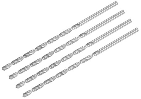 TA-VIGOR 4Pcs 5mm Extra Long Twist Drill Bits, 160mm Length High-Speed Steel HSS Straight Shank Spiral Drill Bits for Wood Metal Aluminum Plastic