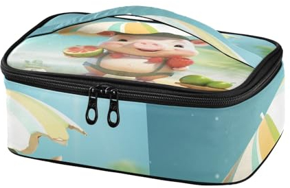 Mnsruu Kleine tragbare isolierte Lunchtasche, Enjoy Pig Thermo-Lunchbox, Kühltasche für Arbeit, Büro, Schule