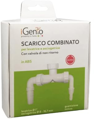 Scarico combinato per lavatrice e asciugatrice con valvola, 1 pz - art.933 - iGenio