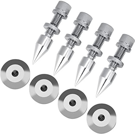 4 Pcs Speaker Spike Isolation Spikes Stand Foot HiFi Speaker, Shockproof Cone Base Pads for Speaker Frame, Amplifier, CD DVD Player