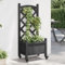 BaraSh Jardinera con Enrejado y Ruedas Madera Jardinera Madera Exterior maceteros Exterior jardineras Exterior Maciza de Abeto Negro - 3207646