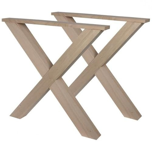 Wovar Pied de table Bois de construction Hêtre X-shape - 72 cm - Par lot