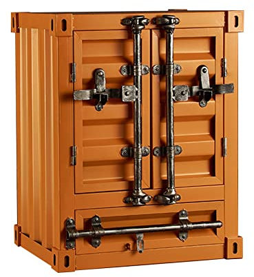 Metall-Spindschrank, moderner industrieller Metall-Lagerschrank, 2 Türen/mit Schublade, Schlafzimmer, Küche, Esszimmer, Keller, Garage, Lagerschrank (Farbe: Orange, Größe: 50 x 38 x 65 cm)