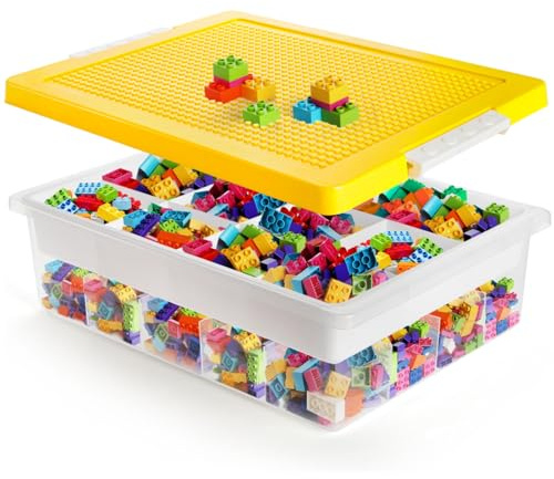 Acshio Building Block Organizer Bin, Building Baseplate Lid