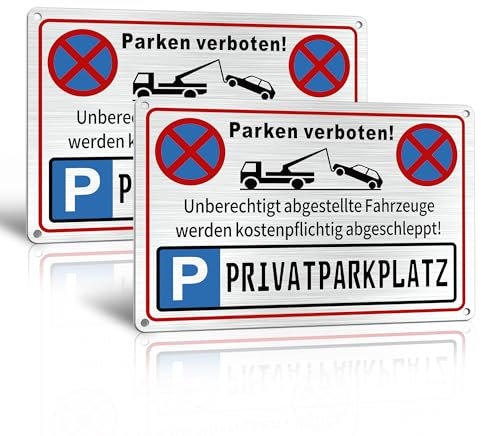 TAKULA Lot de 2 panneaux de parking privé, interdiction de stationnement, terrain privé