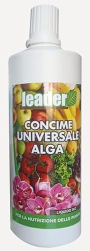 LEADER, Concime Universale Alga, Estratto da Alghe Marine, Per Nutrizione e Crescita Rigogliosa Di Tutte le Piante, Coltivate in Vaso o Terra, Da Interno ed Esterno, Formato Liquido da 1 kg