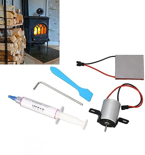 EIMSOAH Motor-Stromerzeugungs-Blatt-Set, Universelles Kaminventilator-Zubehör, Motor- und Stromerzeugungs-Blatt, Universelles Kamin-Ventilator-Ofen-Reparaturzubehör, für Holz oder