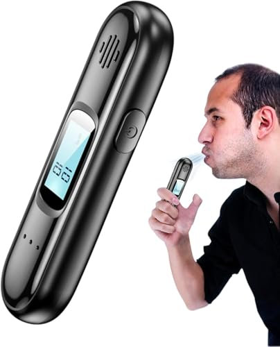 SIGANDG Etilometro Portatile,Etilometro Ricaricabile con Display LCD Digitale Blu, Etilometro con Sensore Portatile per Uso Personale E Professionale (Non è Necessaria La Cerbottana)