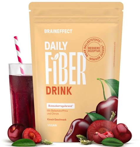 BRAINEFFECT DAILY FIBER - Ballaststoffgetränk mit 9 Ballaststoffquellen für Verdauung und Appetit - Inavea™ Mix mit Flohsamenschalen, Vitaminen & Mehr - Zuckerfrei - 330g (30 Portionen)