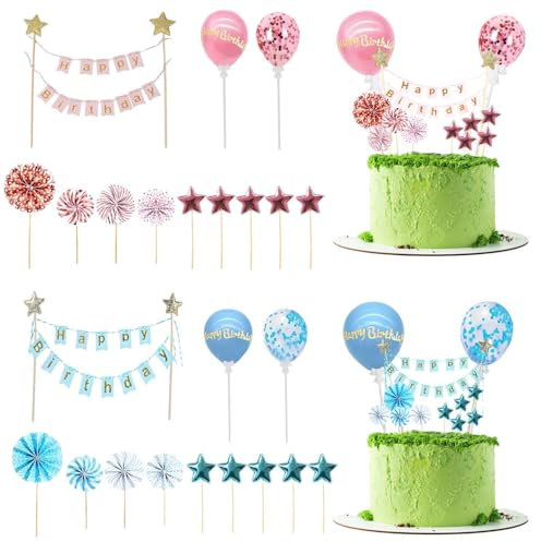 HDGSAFD 24 Uds. De Inserciones para Tartas De Cumpleaños, Decoraciones Creativas para Tartas, Accesorios para Tartas, Suministros para Fiestas
