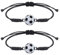 Fc'Noqgn 2 Stück Fußball-Armband, Kinder-Sport-Armband, einstellbares gewebtes Freundschaftsarmband, Metall-Fußball-Charme-Armband für Jugendliche, Erwachsene, Mädchen, Jungen