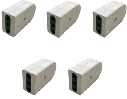 gloca Set 5 Prese Volanti 10A 2P+T Bianco Femmina Standard Italiano 250V
