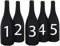 RAPID LUX - Couvre-bouteille de vin, Lycra ajusté et élastique, idéal pour les dégustations aveugles, stockage bouteilles, ouvert en haut, noir, matériau Lycra. Lot de 5 pièces numérotées
