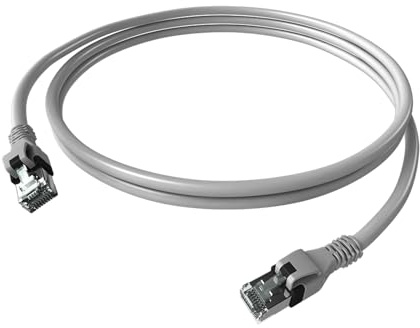 EasyLan DualBoot PushPull IP20 Patchkabel, Kat.6A (Class EA), S/FTP, grau, 0,5 m