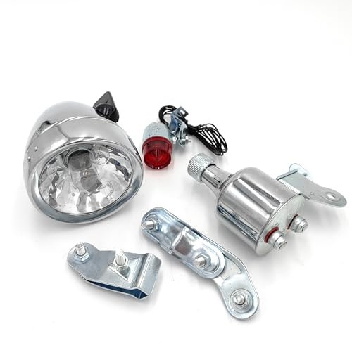 LCCOZMD Motorrad-Reparaturteile Vintage Fahrrad Motorisiertes Fahrrad Reibung 12V 6W Generator Schwanz Kit Fahrrad Stirnlampe Reibung Dynamo