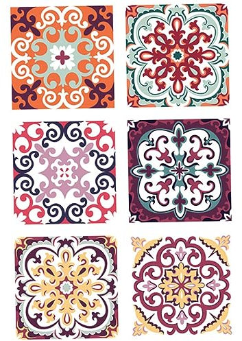 SHINEOFI 6 Pièces Autocollants De Carreaux Simulés Décalcomanies Pour Cuisines Autocollants Muraux Salle De Bains Stickers Carrelage Salle De Bain Coller Sur Carrelage Cuisine Pvc