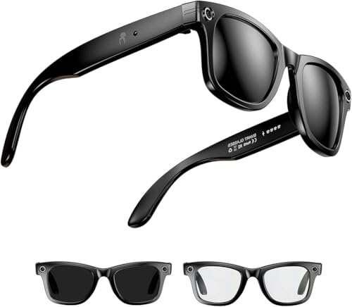 Cyanvue Ai Smart Glasses, 8mp Camera Glasses with Music & Call Features, Smart Audio Glasses with Bluetooth Speaker, Camera Glasses, Bluetooth 5.3 Audio Glasses, Polarized Sunglasses For Men Women (B)