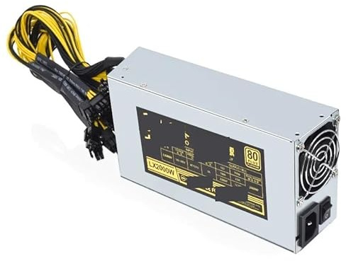 YUNHUOZ Für SENLIFANG Für BTC für Antminer für Bitcoin S7 S9 2U Einkanal 2000W Netzteil ETC RVN Mining Rig 10x6Pin Effizienzgerät