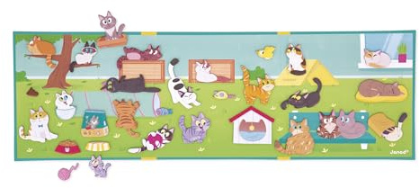 Janod – Magnéti'Stories Katzen – Magnetisches Lernspielzeug mit 30 Magneten – Kinderspielzeug aus FSC-Karton – Fördert die Fantasie und Feinmotorik – Ab 3 Jahren