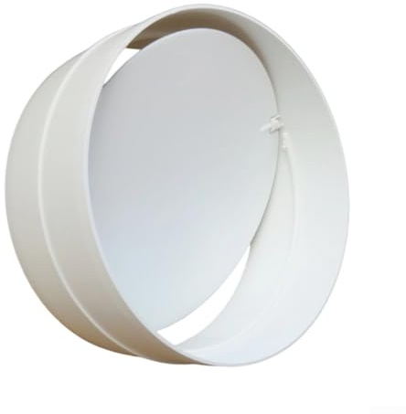 Cushteg 4-Inch Vent Pipe Connector With Integrated Gravity Check Valve For Kitchen & Bathroom Exhaust Fans, Dryer Vents, And Range Hoods PE Duct Interface, White
