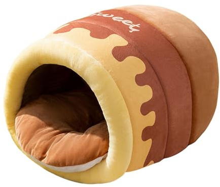 RNXRZANK Honey Pot Cat Bed, Cat Condominium, Autumn And Winter, Indoor, Soft, Kitten Cave, Pet Nest for Cats, Cani, M brown