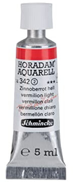 Schmincke – HORADAM® AQUARELL - feinste Künstler-Aquarellfarben, Zinnoberrot hell - 5 ml