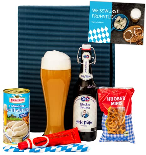 Bayern Geschenkset Augsburg | Geschenkkorb gefüllt mit Bier & bayerischen Delikatessen | Präsentkorb für Männer zum Geburtstag, Dankeschön, Oktoberfest