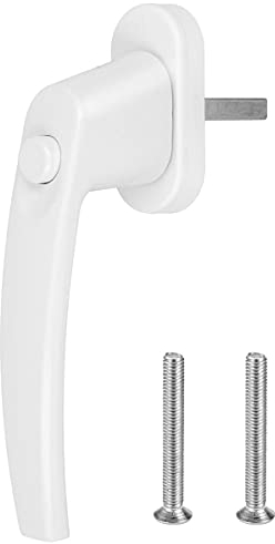 Premium Aluminium Fenstergriff verriegelbar über Druckknopf in Weiß - Stiftlänge 40mm