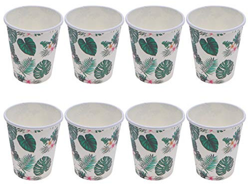 NUOBESTY 8st Bedrucktes Papier Cup Papier Partei -bierbecher Getränke Geschirr Geburtstag lauf Cup Baby-dusche Einwegbecher Hawaii Ananas