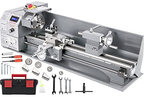 VEVOR Torno Metal Torno Metal Pequeño para Taladrado de Torneado Torno de Trabajo de Metal (8.7x 23.6-750W)