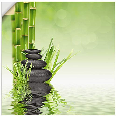 ARTland Wanddeko Wandtattoo selbstklebende Vinylfolie Asiatische Motive Zen Spa Wasser Steine Bambus R2PR