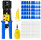SILIVN EZ Rj45 Rj11 / 12 Crimping Tool, Crimp Tool Kit for Cat5 Cat5e Cat6,Professional Network Crimper Wire Connector Stripper Cutter, Computer Maintenance Lan Cable Pliers Tester Repair Set