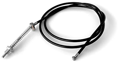 L-faster Bremskabel für Roller, 120 cm oder 130 cm oder 180 cm, Stahl, Schwarz, für Fahrrad, Roller, Motorrad, Bremskabel mit Feder (120 cm)