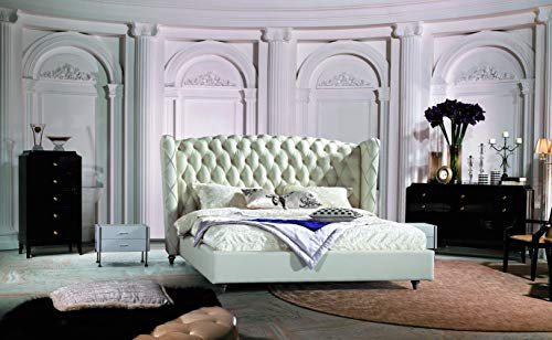 jvmoebel Luxus Designer Bett Chesterfield Lederbett Polsterbett Schlafzimmer Ehe Betten
