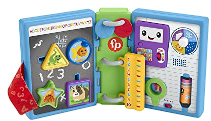 Fisher-Price GWT66 Laugh & Learn 123 Schoolbook, Electronic Activity Toy with Lights, Music, and Smart Stages Learning Content for Infants and Toddlers, Multicolor, 16.83 cm*5.08 cm*25.56 cm