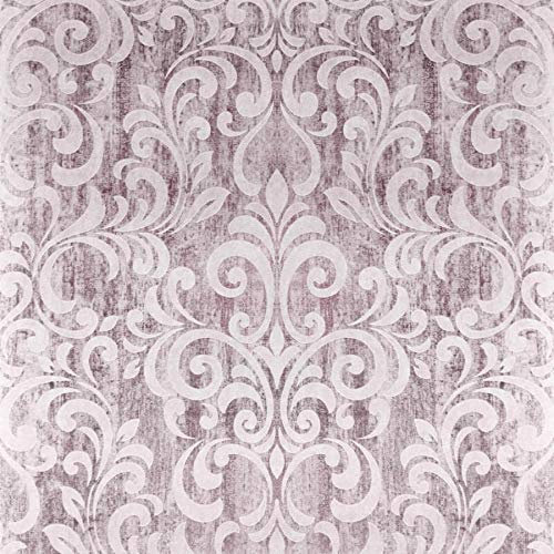 Damask Rose Gold Wallpaper Foil Textured Heavyweight Vinyl Washable