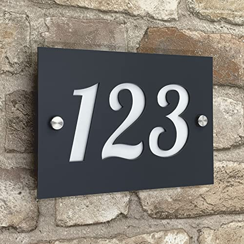 The House Sign Company - Shrewsbury House Number Plaques for Outside - Personalised Weatherproof Door Sign Numbers for Home