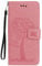 Skhawen for iPhone 11 Case, Flip Shockproof PU Leather Embossed Owl Wallet Magnetic Cover for iPhone 11 with Card Holder Viewing Stand, Pink