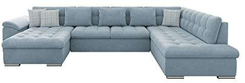 Mirjan24 Eckcouch Ecksofa Niko Bis, Design Sofa Couch mit Schlaffunktion und Bettkasten U-Sofa Wohnlandschaft vom Hersteller (Ecksofa Links, Uttario Ve. 2960 + Uttario Ve. 2960 + Senegal 818)