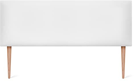 DHOME Tête de lit en Similicuir ou en Tissu AQUALINE Lisse avec Pieds, tête de lit tapissée pour lit de Luxe (160x105cm avec Pieds (Lits 150/160), Similicuir A.Blanc)