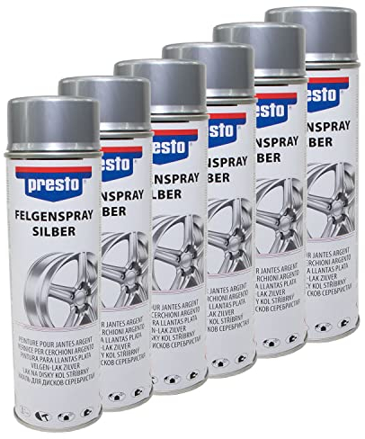 Felgenspray Silber Felgensilber Felgenlack Lackspray Presto 428924 6 X 500 ml