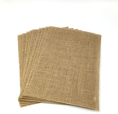 LUMoony 10 Pcs 12 * 17 cm Jute Toile De Jute Hesse Napperons Dessous De Verre Vintage Jute Toile De Jute Napperon Chemin De Table Décoration De Noël De Noce Cuisine Table Centres De Table Napperons