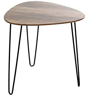 HAKU Möbel Beistelltisch Eiche, schwarz, MDF, Metall - Maße: B 48 cm x H 48 cm x T 48 cm, Style: Modern